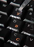 Clavier russe Autocollants (cyrillique / Ukraine / bélarusses) pour PC, Ordinateur portable, Claviers informatiques (Arrière-plan transparent, lettres rouges sur Effacer les étiquettes)