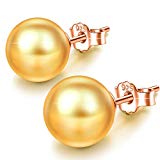 Susan Y Femme Boucles d'oreilles en Argent 925 avec Perles Swarovski Rondes Blondes Bijoux Cadeau pour L'aniversaire Noël Mariage Fin d'études Diplomés Copines Filles Petite Amie Mère Elle