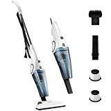 Holife Aspirateur Balai & Aspirateur à Main 2 en 1 Filaire Puissant 12Kpa 600W, Filtration HEPA, Poignée Flexible et Légère à 360 ° avec 4 Accessoires pour Tapis, Carreaux, Planchers de Bois Franc, Blanc