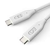 Câble USB C vers USB C (3m) - uni Câble USB C [5A] USB2.0 pour MacBook Pro 2017 & 2016, MacBook 2017 & 2016 & 2015, Pixel, Nexus 5X / 6P et autres - Blanc