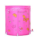 yugang yupen Baignoire pliante rembourrée d'isolation sans seau de santé baignoire gonflable Baignoire grande baignoire seau adulte (Couleur : Rose)
