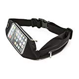 [Sac Banane Sport] élastique de sac/ceinture/Outdoor Sac Banane pour Course iPhone se/5S/5/6/6S/6 plus/7, Samsung Galaxy – Running Belt/étui de ceinture pour smartphone dans le noir