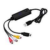 Easy-Link Enregistreur Convertisseur de Vidéo, Carte de Capture Vidéo USB 2.0 Video Grabber - Boîtier d'Acquisition Vidéo VHS vers DVD pour Mac OS/Windows 10/VHS Hi8 Video8 Mini DV VCR