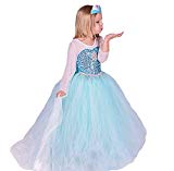 ELSA & ANNA Filles Reine des Neiges Princesse Partie Costumée Déguisements Robe de Soirée FR-FR314 (5-6 Ans, FR-FR314)