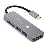 NOVOO USB C Hub, USB-C vers HDMI 4K, Lecteur de Carte SD & Micro SD, 2 x USB 3.0 Adapter en Aluminium pour MacBook Pro, New MacBook, ChromeBook Pixel, Huawei Matebook PC Tablette USB Type-C