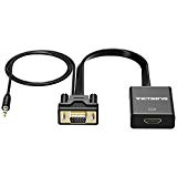 Adaptateur HDMI vers VGA, VicTsing Adaptateur Convertisseur HDMI Femelle vers VGA Mâle 1080P avec Câble Audio 3.5mm pour Lecteur DVD, Tablettes, Appareil Photo Numérique, Caméra SLR