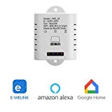 Commutateurs Wi-Fi sans fil MiMoo Smart, Commutateurs intelligents à distance Smart Switch Fonctionne avec Amazon Alexa, Accueil Google, pour appareils ménagers, Plantes LED Grow Grow, Blanc