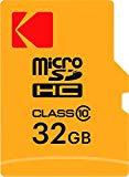 Kodak 32GB Carte mémoire microSDHC avec adaptateur SD Classe 10, compatible microSDXC