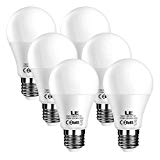 LE Ampoules LED E27 9W A60, équivalent à ampoule incandescente de 60W, 800LM 2700K Blanc chaud, Angle de diffusion 240°, Ampoule sphérique, Non-Dimmable Lot de 6 [Classe énergétique A+]