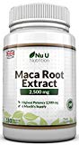 Maca Root 2500 mg - à base de racine de maca - Cure de 6 mois/180 Gélules - Compléments alimentaires de Nu U Nutrition