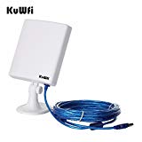 Kuwfi longue portée pour extérieur Wifi adaptateur RJ45, High Gain 14dBi antenne câble de 5 m adaptateur USB sans fil stable de signal à partir d'extérieur
