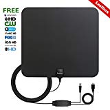Leelbox HDTV Antenne de TV Intérieur Numérique Antenne TV 60 Mile Range avec Détachable Signal d'amplificateur Booster Antenne Réception Signal HD Numérique FM/UHF/VHF