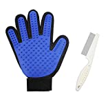 Kyerivs Brosse pour cheveux Gant de toilettage pour chien/chat Gant de massage pour toilettage doux et efficace pour nettoyer Gants Avec peigne à puces, 1 PC