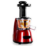 Klarstein Fruitpresso Bella Rossa • Centrifugeuse • Presse-fruits vertical • Micro filtre en acier inoxydable • Slow Juicer • 150 Watt • 70 tours/min • Marche avant/arrière • Presse en vis • Rouge