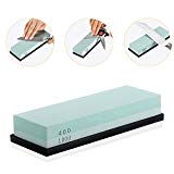 Pierre à Aiguiser, tronisky Pierre à Affuter 400/1000 Double Grain Aiguiseur de Couteaux Profesionnel Whetstone avec Support Antidérapant Silicone pour Couteaux, Ciseaux - Vert Clair