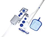 Bestway - Kit de nettoyage piscine hors sol, skimmer flottant + aspirateur venturi + épuisette + perche alu télescopique 2,79 m + tuyau 7,50 m