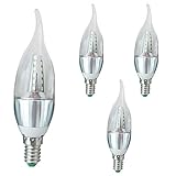 LED 5 W Ampoule à vis E14 Ampoule LED clair, Bougie Ampoule à Economie Dénergie, 40 W Ampoule à Incandescence de Remplacement, Blanc 4 pcs