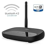 Transmetteur Bluetooth 4.2,VIFLYKOO 50M Adaptateur Bluetooth 3 en 1 pour Casque et Haut-Parleur, aptX Low Latency en Dual Link, Paire 2 en Mode TX & RX, 3.5mm Aux RCA Optique pour chaîne stéréo / TV