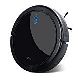 EC Technology Aspirateur Robot Suçoir Puissant Technique d'Anti-chute Smart Préaffiché Robot de Nettoyage Automatique Charge Autonome Pour Cheveux des Animaux, Poussière, Plancher dur et Mince Tapis, Noir