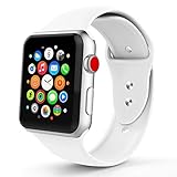Iyou pour Apple Watch Bracelet,Silicone Souple Remplacement Strap pour iWatch 2017 Apple Watch Series 3/2/1, édition, Nike +(42MM M/L, Blanc)