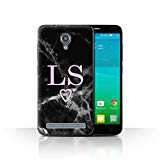Personnalisé Mode Marbre Noir Coque pour Alcatel Idol 2 Mini S / Coeur Ouvert Rose Design / Initiales/Nom/Texte Etui/Housse/Case
