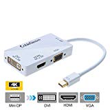 CableDeconn Mini DisplayPort (Thunderbolt) à HDMI/DVI/VGA mâle à femelle 3 en 1 adaptateur câble Convertisseur DisplayPort 1.2 permet complet 4 K x 2 K résolution stéréo 3D Beyond Full HD