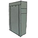PrimeMatik - Armoire de Rangement et Chaussures en Tissu 60 x 30 x 128 cm Gris avec Porte Rouleau