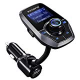 Transmetteur FM Bluetooth VicTsing Kit Voiture Main-libre Sans Fil Adaptateur Radio Chargeur avec Double Port USB et Port Audio 3,5mm, Écran d'Affichage 1,44 Pouces pour iPhone 7 7 Plus SE, Galaxy S7 S6, HUAWEI P10 P9 P8, Sony Xperia, HTC, etc (Gris)