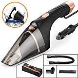 Aspirateur Voiture avec Lumière LED, SONRU DC 12 V 106W Sec/Humide Portable, Aspirateur à Main pour Voiture, 4000PA aspiration, 2 filtres HEPA, cordon d’alimentation de 4,5m avec sac de transport