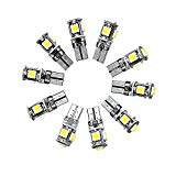 Neuftech 10PCS Lampes Ampoule Phare LED Veilleuse Canbus Sans Erreur W5W T10 5050 5-SMD LED Blanc