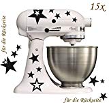 Grafix stickers autocollants pour kitchenaid noir mat-étoiles