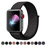 HILIMNY pour Bracelet Apple Watch 42MM, Bracelet Sport pour iWatch Serie 1, Serie 2, Serie 3（Black, 42MM）