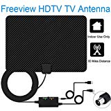 Version Améliorée Antenne TV,EasyULT 60Mile / 95KM Portée Full HD HDTV Aérienne Intérieur Détachable Signal d'amplificateur Booster,USB Alimentation et 5M/16.5FT Antenne Réception Signal HD Numérique UHF/VHF/HDTV