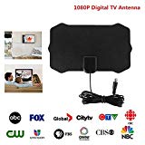 Antenne Tv Intérieur Puissante Tnt Hd, Teepao 3pcs 1080p Antenne Tv Antenne Réception Signal HD Numérique UHF/VHF/HDTV Intérieur Puissante ATSC Standard Ultra Plate/ Fine (Noir)