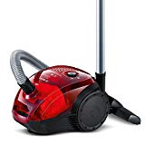 Bosch Bag & Bagless – Aspirateur sans sac, design compact, 600 W, couleur rouge translucide