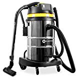 Klarstein IVC-50 • aspirateur industriel • eau • poussières • 2000 W • IP X4 • 2 moteurs • cuve inox 50 l • verrouillages rapides en métal • filtre HEPA • évacuation 70 cm • argent-jaune