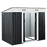 Abri de jardin métal -3,35m³ - Cabane de jardin - Rangement vélos/outils - Gris