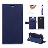 Coque Alcatel Onetouch Idol 2 mini S 6036Y Portefeuille Housse, Forhouse Brillant Poids Léger Flip Prime PU Cuir Wallet Coque avec [Kickstand][Card Cash Slots][Magnetic Closure] Mince Fit Book Style Anti-Chocs Heavy Duty Housse Étui para Alcatel Onetouch Idol 2 mini S 6036Y (Bleu Foncé)