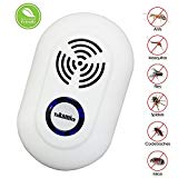 Yokamira Répulsif Ultrason Anti-Rongeurs Insectes, Répulsif Électronique avec LED Lumière Nocturne, Anti Coquerelle Mouches Cafards Fourmis Araignées
