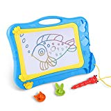 [Version améliorée] Ardoise Magique enfant, DUTISON Tableau De Dessin Magnétique Coloré à 4 couleurs Grand Format lanche à Dessin Effaçable Aimant Pour Bébés Loisir Créatif Jouet Educatif (Bleu)