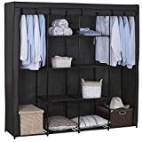 WOLTU SS5024gr Armoire de rangement en tissu pliant,XXXL penderie de chambre 174x46x169cm,Gris