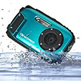 PowerLead Appareil Photo Numérique 16MP, Écran 2,7 pouces, Caméra Étanche jusqu'à 10 m, Zoom x8 (bleu)