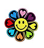 Rabana Fleur Funny Smiley Smile Happy Face Dessin animé pour enfants Cute Animal Patch pour DIY Applique Iron on Patch T-shirt Patch coudre fer brodé sur badge Signe fantaisie