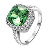 Yoursfs Bague émeraude Argent plaqué Pierre en Diamants vert pour Femme ou Homme