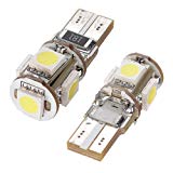 2x AMPOULE 5 LED SMD W5W T10 BLANC XENON Veilleuse lampe lumiere voiture ANTI SANS ERREUR ODB Canbus