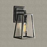 NIUYAO Lampe Applique Murale Extérieure Rectangulaire Abat-jour Verre Style Simple-Bronze Finish