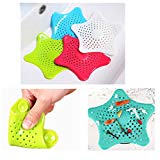 Filtre a cheveux Filtre Vidange Filtre Bain Filtre Evier Filtre Lavabo Filtre Baingnoire，Cheveux Catcher, starfish filtre pour douche,Blanc / Rouge / Vert / Bleu Lot de 4