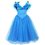 ELSA & ANNA Filles Reine des Neiges Princesse Partie Costumée Déguisements Robe de Soirée FR-FBA-CNDR4 (4-5 Ans, FR-CNDR4)