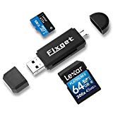 Fixget Lecteur de Cartes Mémoire, SD / Micro SD Lecteur de Cartes / Micro USB OTG vers USB 2.0 Adaptateur Avec USB Standard Mâle / Micro USB Connecteur Mâle pour PC, Smartphones Avec Fonction OTG, Non