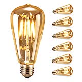 Ampoule LED Edison,Samione Lampe Décorative Ampoules à incandescence Rétro Edison Ampoule Antique Lampe 6 Pack [Classe énergétique A++]